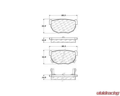 Centric C-Tek Ceramic Brake Pads with Shims 103.02720 - 103.02720