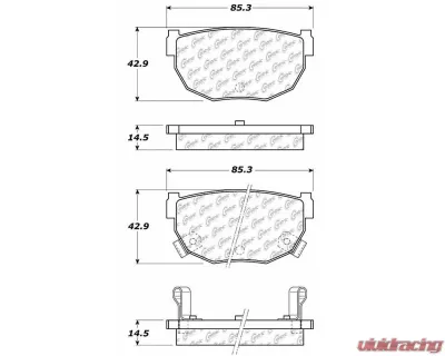 Centric C-Tek Ceramic Brake Pads with Shims 103.02720 - 103.02720