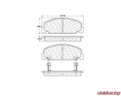 Centric C-Tek Ceramic Brake Pads with Shims 103.02730 - 103.02730