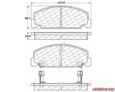 Centric C-Tek Ceramic Brake Pads with Shims 103.02730 - 103.02730
