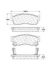 Centric C-Tek Ceramic Brake Pads with Shims 103.02750                                     - 103.02750 - Image 2