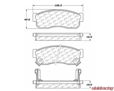 Centric C-Tek Ceramic Brake Pads with Shims 103.02750 - 103.02750