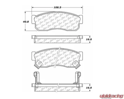 Centric C-Tek Ceramic Brake Pads with Shims 103.02750 - 103.02750