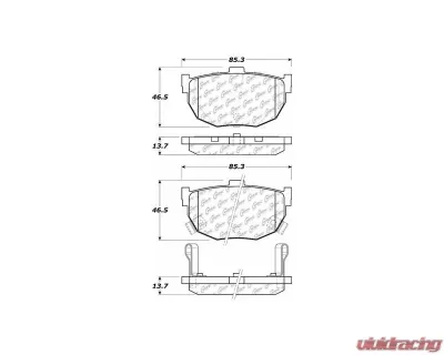 Centric C-Tek Ceramic Brake Pads with Shims 103.03230 - 103.03230