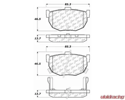 Centric C-Tek Ceramic Brake Pads with Shims 103.03230 - 103.03230