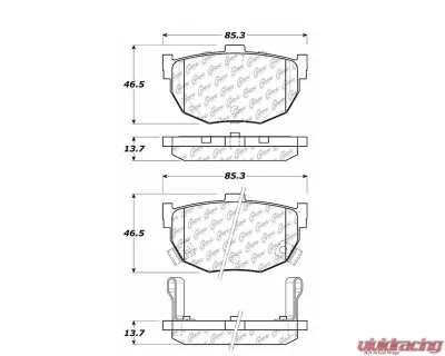 Centric C-Tek Ceramic Brake Pads with Shims 103.03230 - 103.03230