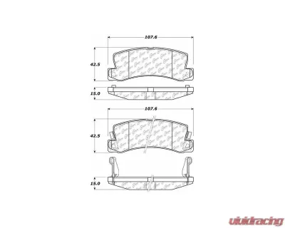 Centric C-Tek Ceramic Brake Pads with Shims 103.03250 - 103.03250