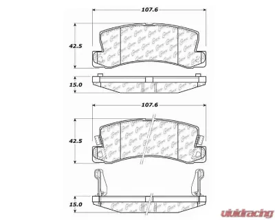 Centric C-Tek Ceramic Brake Pads with Shims 103.03250 - 103.03250