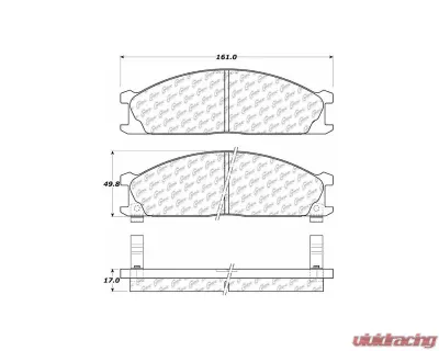 Centric C-Tek Ceramic Brake Pads with Shims 103.03330 - 103.03330