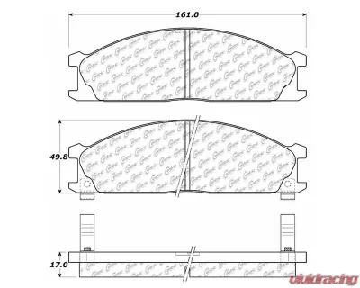 Centric C-Tek Ceramic Brake Pads with Shims 103.03330 - 103.03330