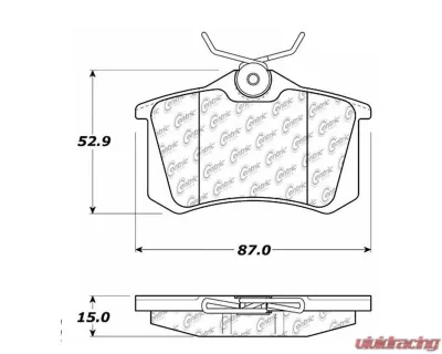 Centric C-Tek Ceramic Brake Pads with Shims 103.03400 - 103.03400