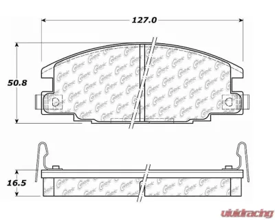 Centric C-Tek Ceramic Brake Pads with Shims 103.03630 - 103.03630