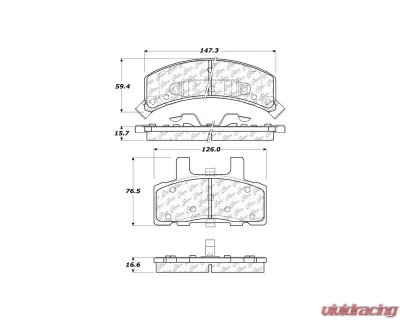 Centric C-Tek Ceramic Brake Pads with Shims 103.03690 - 103.03690