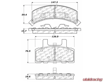 Centric C-Tek Ceramic Brake Pads with Shims 103.03690 - 103.03690