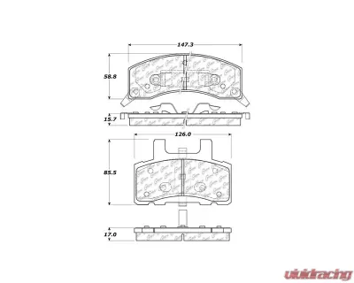 Centric C-Tek Ceramic Brake Pads with Shims 103.03700 - 103.03700