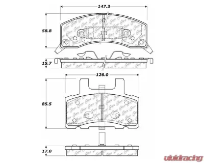 Centric C-Tek Ceramic Brake Pads with Shims 103.03700 - 103.03700