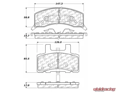 Centric C-Tek Ceramic Brake Pads with Shims 103.03700 - 103.03700