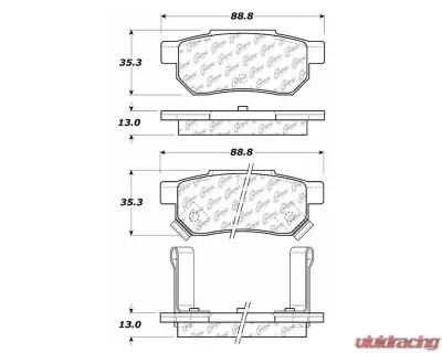Centric C-Tek Ceramic Brake Pads with Shims 103.03740 - 103.03740