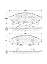 Centric C-Tek Ceramic Brake Pads with Shims 103.03760                                     - 103.03760 - Image 2