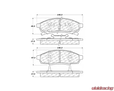 Centric C-Tek Ceramic Brake Pads with Shims 103.03760 - 103.03760