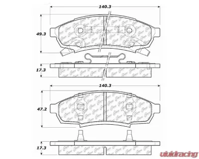Centric C-Tek Ceramic Brake Pads with Shims 103.03760 - 103.03760