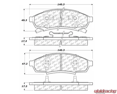 Centric C-Tek Ceramic Brake Pads with Shims 103.03760 - 103.03760