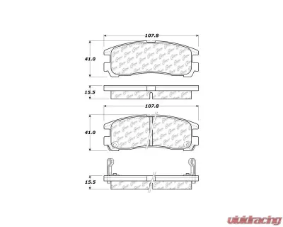 Centric C-Tek Ceramic Brake Pads with Shims 103.03830 - 103.03830