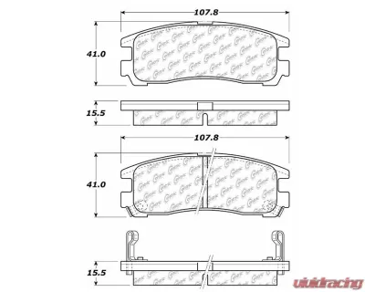 Centric C-Tek Ceramic Brake Pads with Shims 103.03830 - 103.03830