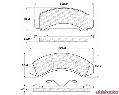 Centric C-Tek Ceramic Brake Pads with Shims 103.03870 - 103.03870