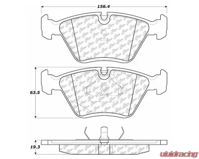 Centric C-Tek Ceramic Brake Pads with Shims 103.03940 - 103.03940