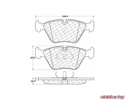 Centric C-Tek Ceramic Brake Pads with Shims 103.03941 - 103.03941