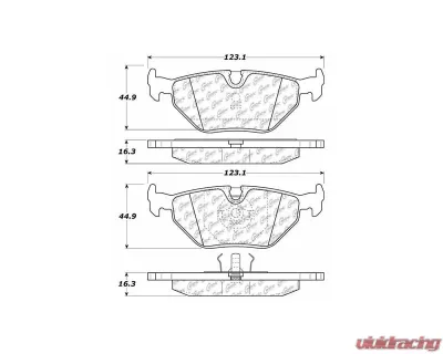 Centric C-Tek Ceramic Brake Pads with Shims 103.03960 - 103.03960