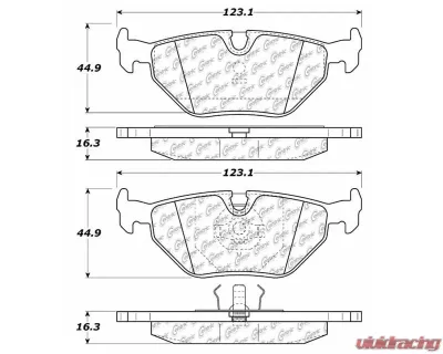 Centric C-Tek Ceramic Brake Pads with Shims 103.03960 - 103.03960