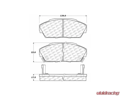 Centric C-Tek Ceramic Brake Pads with Shims 103.04090 - 103.04090