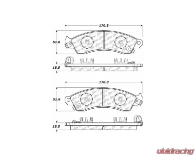 Centric C-Tek Ceramic Brake Pads with Shims 103.04120 - 103.04120
