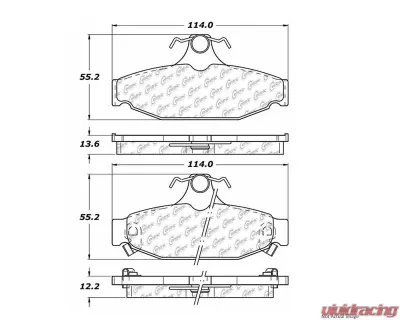 Centric C-Tek Ceramic Brake Pads with Shims 103.04130 - 103.04130