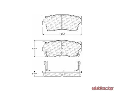 Centric C-Tek Ceramic Brake Pads with Shims 103.04180 - 103.04180