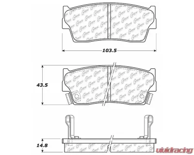 Centric C-Tek Ceramic Brake Pads with Shims 103.04180 - 103.04180