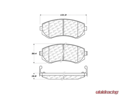 Centric C-Tek Ceramic Brake Pads with Shims 103.04220 - 103.04220