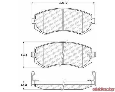 Centric C-Tek Ceramic Brake Pads with Shims 103.04220 - 103.04220
