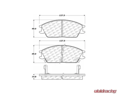 Centric C-Tek Ceramic Brake Pads with Shims 103.04400 - 103.04400