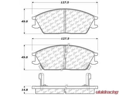 Centric C-Tek Ceramic Brake Pads with Shims 103.04400 - 103.04400