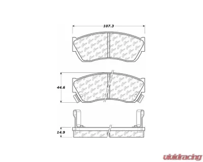 Centric C-Tek Ceramic Brake Pads with Shims 103.04510 - 103.04510