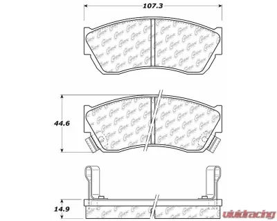 Centric C-Tek Ceramic Brake Pads with Shims 103.04510 - 103.04510