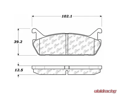 Centric C-Tek Ceramic Brake Pads with Shims 103.04580 - 103.04580