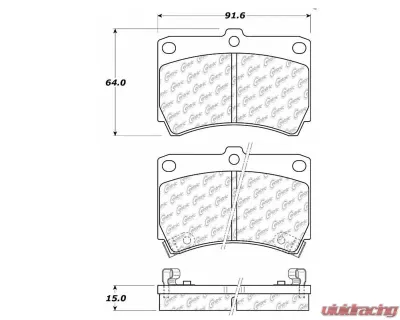 Centric C-Tek Ceramic Brake Pads with Shims 103.04660 - 103.04660