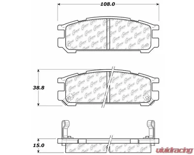 Centric C-Tek Ceramic Brake Pads with Shims 103.04710 - 103.04710