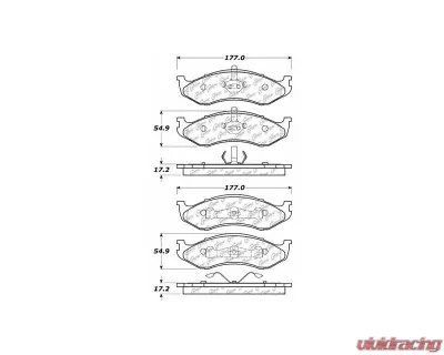 Centric C-Tek Ceramic Brake Pads with Shims 103.04770 - 103.04770