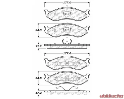 Centric C-Tek Ceramic Brake Pads with Shims 103.04770 - 103.04770