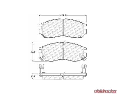 Centric C-Tek Ceramic Brake Pads with Shims 103.04840 - 103.04840